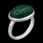 انگشتر عقیق سبز نقره مردانه و زنانه طرح صابر + حرز امام جواد (ع) + تربت امام حسین (ع) - Image 4