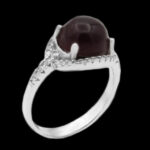 انگشتر عقیق سرخ نقره زنانه طرح شبنم - Image 4