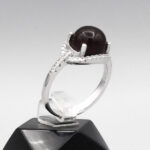 انگشتر عقیق سرخ نقره زنانه طرح شبنم - Image 3