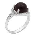 انگشتر عقیق سرخ نقره زنانه طرح شبنم