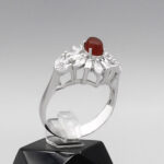 انگشتر عقیق سرخ نقره زنانه طرح فرشته - Image 2