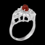 انگشتر عقیق سرخ نقره زنانه طرح فرشته - Image 4