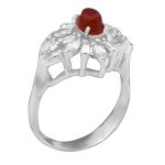 انگشتر عقیق سرخ نقره زنانه طرح فرشته