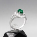 انگشتر عقیق سبز نقره زنانه طرح سما - Image 2