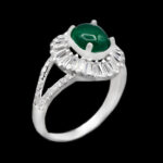 انگشتر عقیق سبز نقره زنانه طرح سما - Image 4