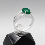 انگشتر عقیق سبز نقره زنانه طرح راحله - Image 2