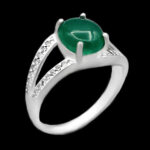 انگشتر عقیق سبز نقره زنانه طرح راحله