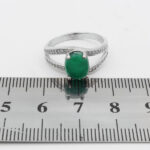 انگشتر عقیق سبز نقره زنانه طرح راحله - Image 3