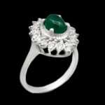 انگشتر عقیق سبز نقره زنانه طرح سپیده