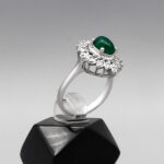 انگشتر عقیق سبز نقره زنانه طرح سپیده - Image 3