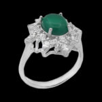 انگشتر عقیق سبز نقره زنانه طرح افسانه