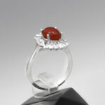 انگشتر عقیق سرخ نقره زنانه طرح آسمان - Image 3