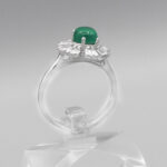 انگشتر عقیق سبز نقره زنانه طرح مائده - Image 3