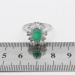 انگشتر عقیق سبز نقره زنانه طرح مائده - Image 2