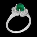 انگشتر عقیق سبز نقره زنانه طرح مائده - Image 4