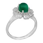 انگشتر عقیق سبز نقره زنانه طرح مائده