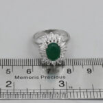 انگشتر عقیق سبز نقره زنانه طرح مهری - Image 3