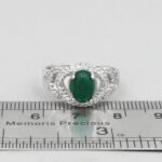 انگشتر عقیق سبز نقره زنانه طرح گلرخ - Image 3