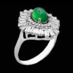 انگشتر عقیق سبز نقره زنانه طرح بهنوش - Image 4