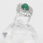 انگشتر عقیق سبز نقره زنانه طرح بهنوش - Image 2