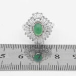 انگشتر عقیق سبز نقره زنانه طرح بهنوش - Image 3