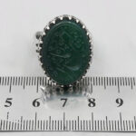 انگشتر عقیق سبز نقره مردانه طرح "یا حیدر (ع)" - Image 3