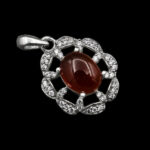 گردنبند عقیق سرخ نقره زنانه طرح ثریا - Image 3