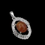 گردنبند عقیق سلیمانی نقره زنانه طرح مهدیه - Image 4