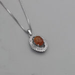 گردنبند عقیق سلیمانی نقره زنانه طرح مهدیه - Image 3