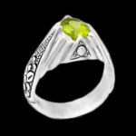 انگشتر زبرجد الماس تراش نقره مردانه دست ساز طرح فاخر فاتح