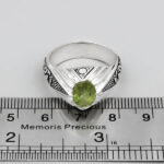 انگشتر زبرجد الماس تراش نقره مردانه دست ساز طرح فاخر فاتح - Image 4