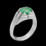 انگشتر زمرد زامبیا الماس تراش نقره مردانه دست ساز طرح فاخر شاهان