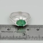 انگشتر زمرد زامبیا الماس تراش نقره مردانه دست ساز طرح فاخر شاهان - Image 4