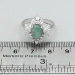 انگشتر زمرد زامبیا الماس تراش نقره زنانه طرح ستاره - Image 2