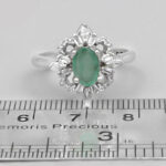 انگشتر زمرد زامبیا الماس تراش نقره زنانه طرح مهناز - Image 3