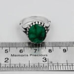 انگشتر زمرد الماس تراش نقره مردانه طرح سبحان - Image 2