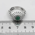 انگشتر زمرد الماس تراش نقره مردانه طرح کیوان - Image 4