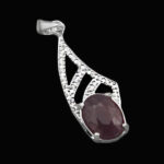 گردنبند یاقوت سرخ الماس تراش نقره زنانه طرح یلدا - Image 4