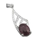 گردنبند یاقوت سرخ الماس تراش نقره زنانه طرح یلدا