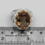 انگشتر الکساندریت الماس تراش نقره مردانه طرح دور طلایی طاهر - Image 2