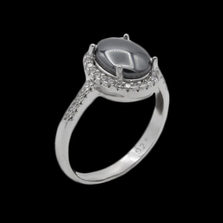 انگشتر حدید صینی نقره زنانه طرح سوسن + حکاکی