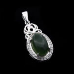 گردنبند یشم نقره زنانه طرح مدینه - Image 4