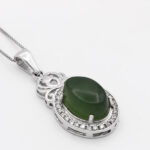 گردنبند یشم نقره زنانه طرح مدینه - Image 3