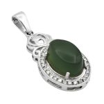 گردنبند یشم نقره زنانه طرح مدینه