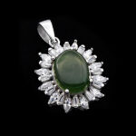 گردنبند یشم نقره زنانه طرح شانلی - Image 4