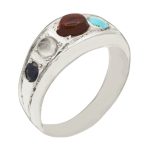 انگشتر چند سنگ نقره مردانه طرح میثم