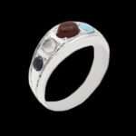 انگشتر چند سنگ نقره مردانه طرح میثم - Image 5