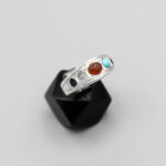 انگشتر چند سنگ نقره مردانه طرح میثم - Image 2