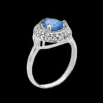 انگشتر توپاز الماس تراش نقره زنانه طرح کلاله - Image 4