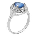 انگشتر توپاز الماس تراش نقره زنانه طرح کلاله